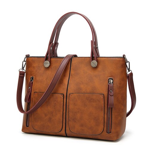 Bolso de hombro Vintage Tinkin para mujer, bolsos casuales femeninos para compras diarias, bolso para damas de: brown