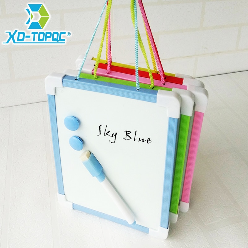 1 pc Kids Whiteboard Dry Wipe Board 5 Colors Frame Mini Drawing Magnetic White board Small Hanging Erase Boards With Pen