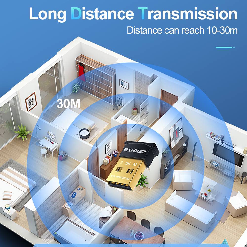 Zexmte USB Bluetooth 5,4 Adapter Dongle kabellos Audio- Absender Empfänger für PC Laptop Lautsprecher Adaptador bluetooth para pc