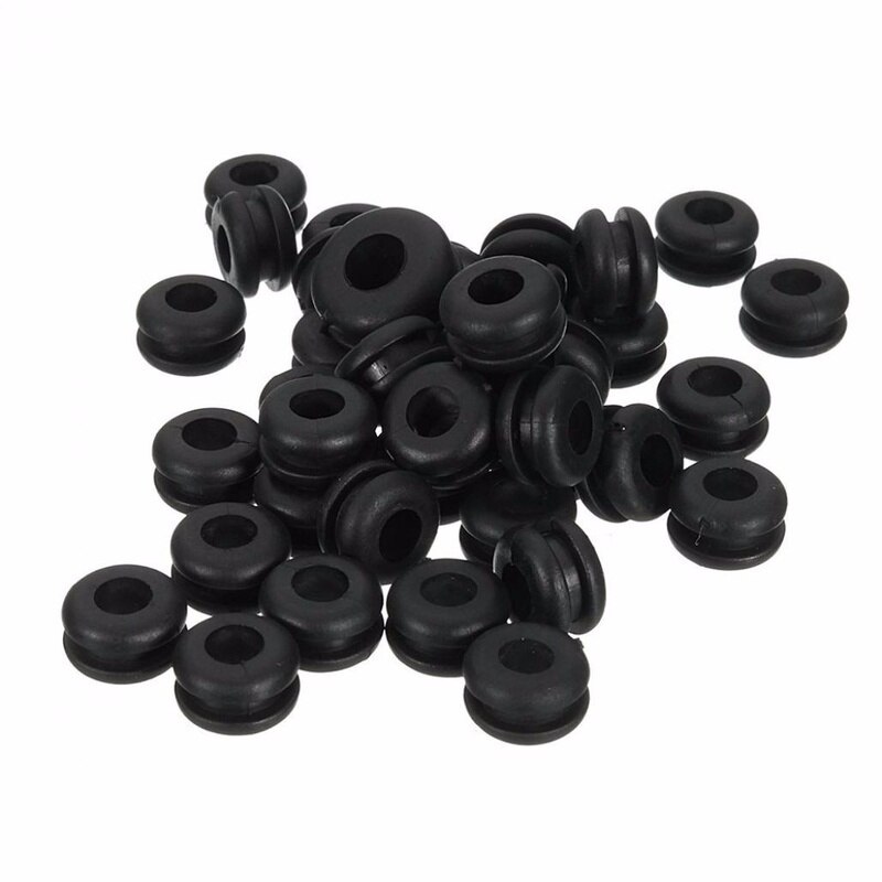 Black Closed Seal Ring Grommets Car Electrical Wiring Cable Gasket Kit Rubber Grommet Hole Plug Set with Plastic Box