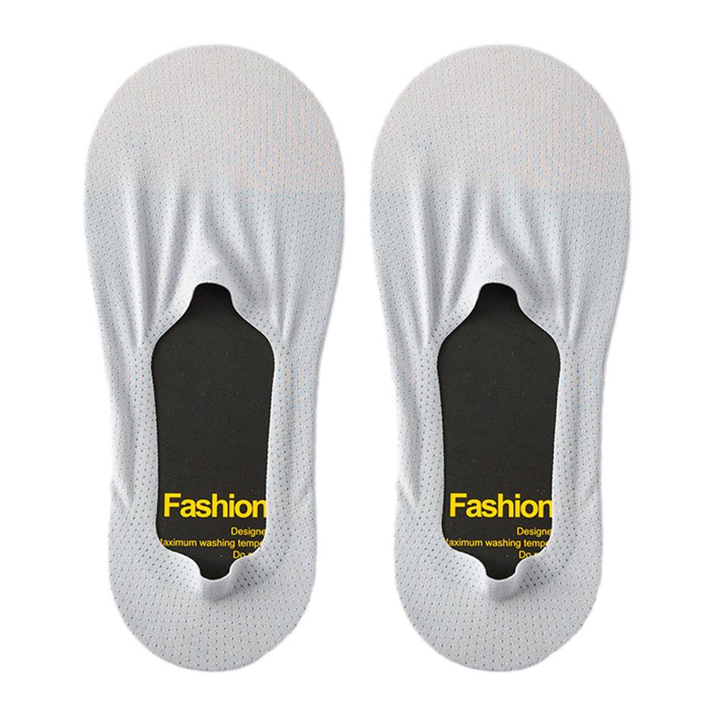 Calzini antiscivolo invisibili in silicone no mostrare pantofole estive ultrasottili traspiranti calzini da barca a taglio basso in seta di ghiaccio tinta unita: Blu