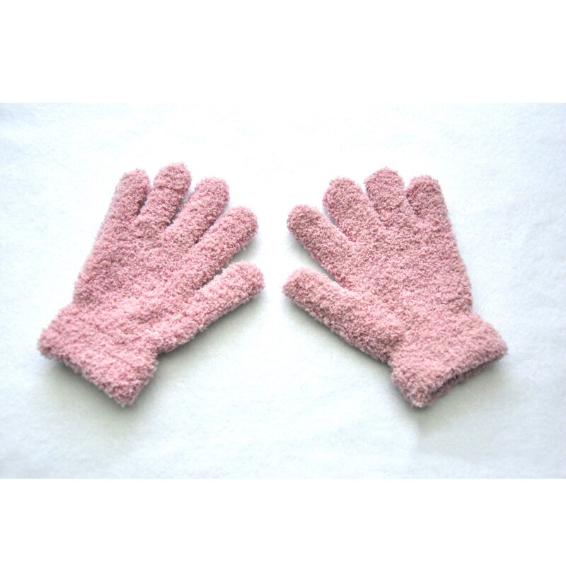 Wecute Herbst und Winter warm Art Handschuhe für 5-11Jahre freundlicher Vlies Verdickte Weich Korallen Vlies Handschuhe Ich bin Freien Spielen Radfahren: hell Rosa