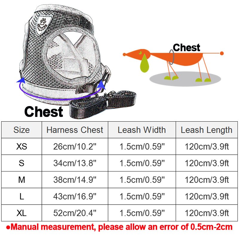 Reflective Cat Dog Adjustable Harness Vest Walking Lead Leash Nylon Mesh Kitten Puppy Leads Pet Clothes Chest Strap
