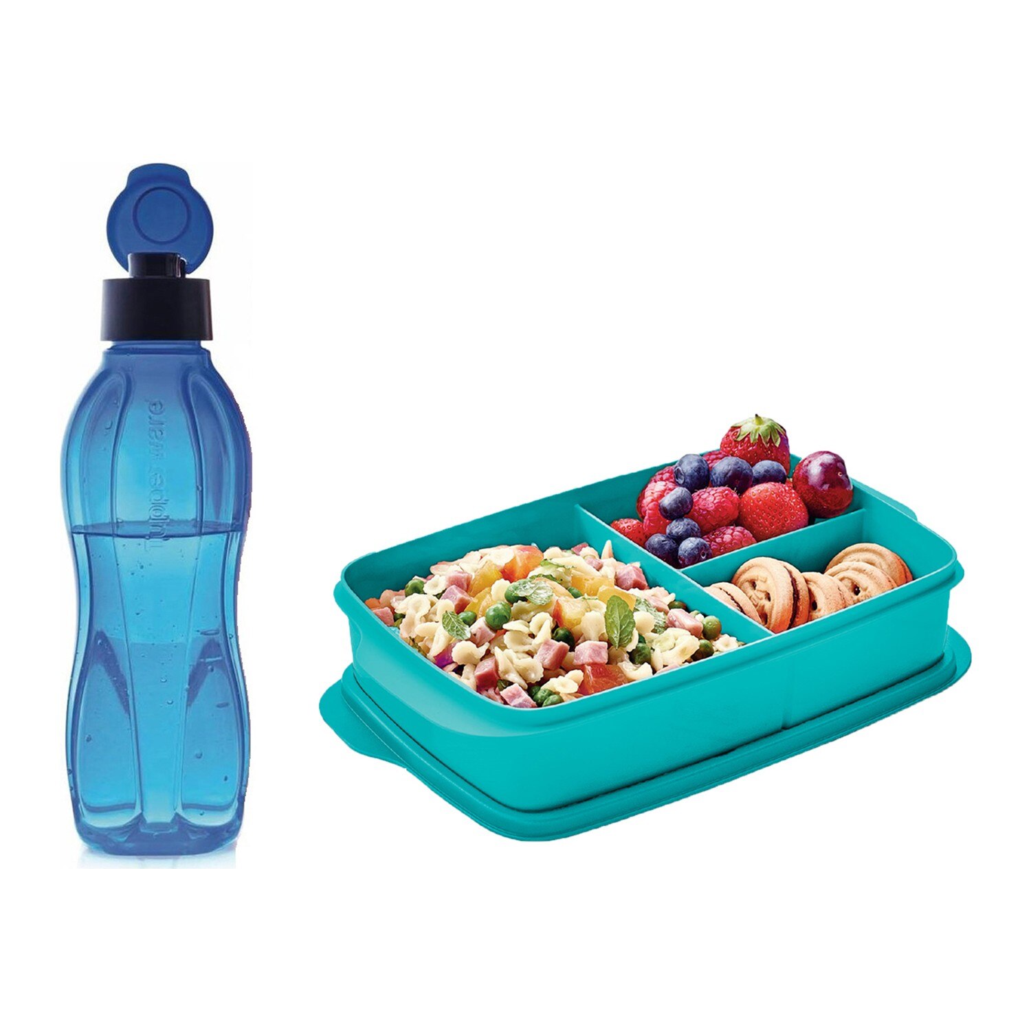 Tupperware Ernährung einstellen (Fach Mittagessen Kasten 1 l und Eco Flasche 750 ml Korallen) freundlicher Schule Arbeit Heimat Reise Gesunde