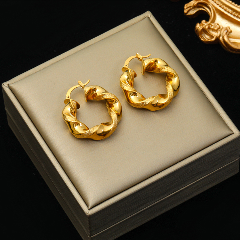 EILIECK-pendientes de acero inoxidable 316L para mujer y niña, aretes giratorios geométricos de Color dorado, joyería para la oreja que no se decolora, para , BAKьги: Bronce antiguo plateado