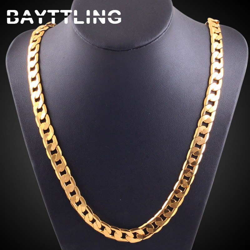Bayttling 925 Sterling Zilver 10Mm 20-Inch Gouden Figaro Ketting Voor Vrouw Mannen Wedding Party Sieraden paar