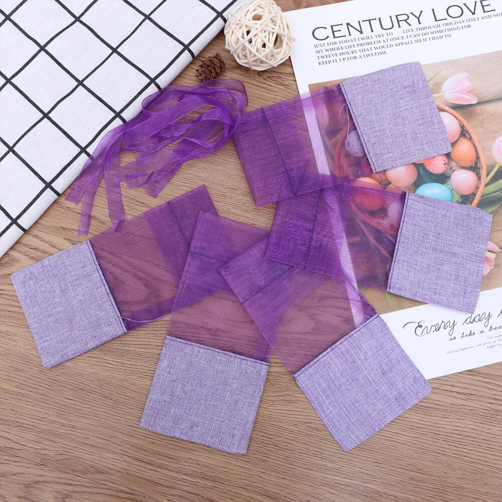 10pcs Solid Color Lavender Bags Empty Sachets Bag Fragrance Pouch for Relaxing Sleeping Deep Purple