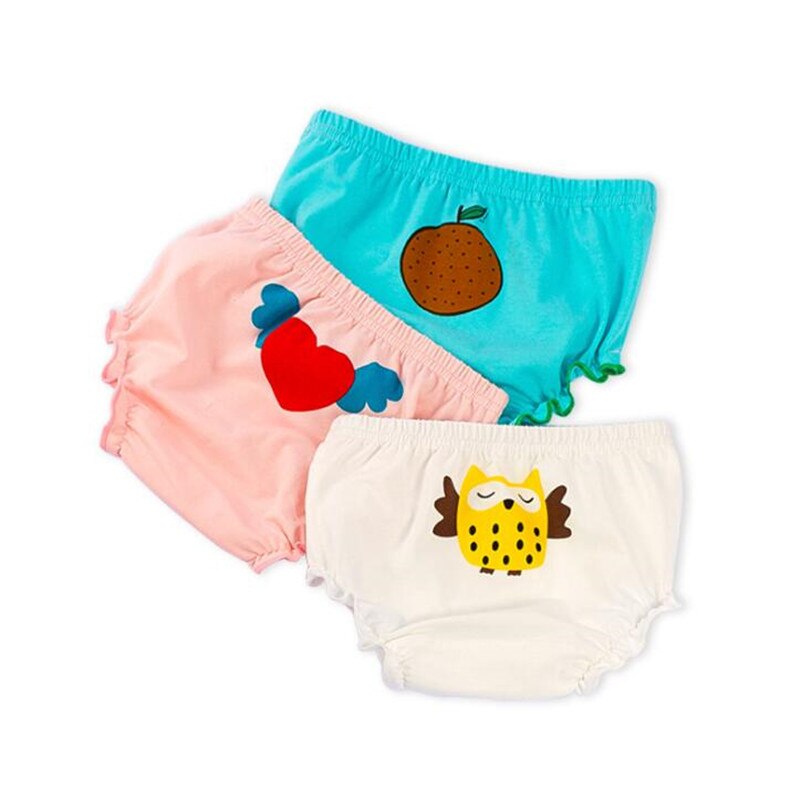 3 Stuk/partij Baby Undwewear 100% Katoen Peuter Slipje Peuter Baby Baby Meisjes Jongens Ondergoed Shorts Cartoon Kinderen Slips: Sky Blue / 80   6-13KG