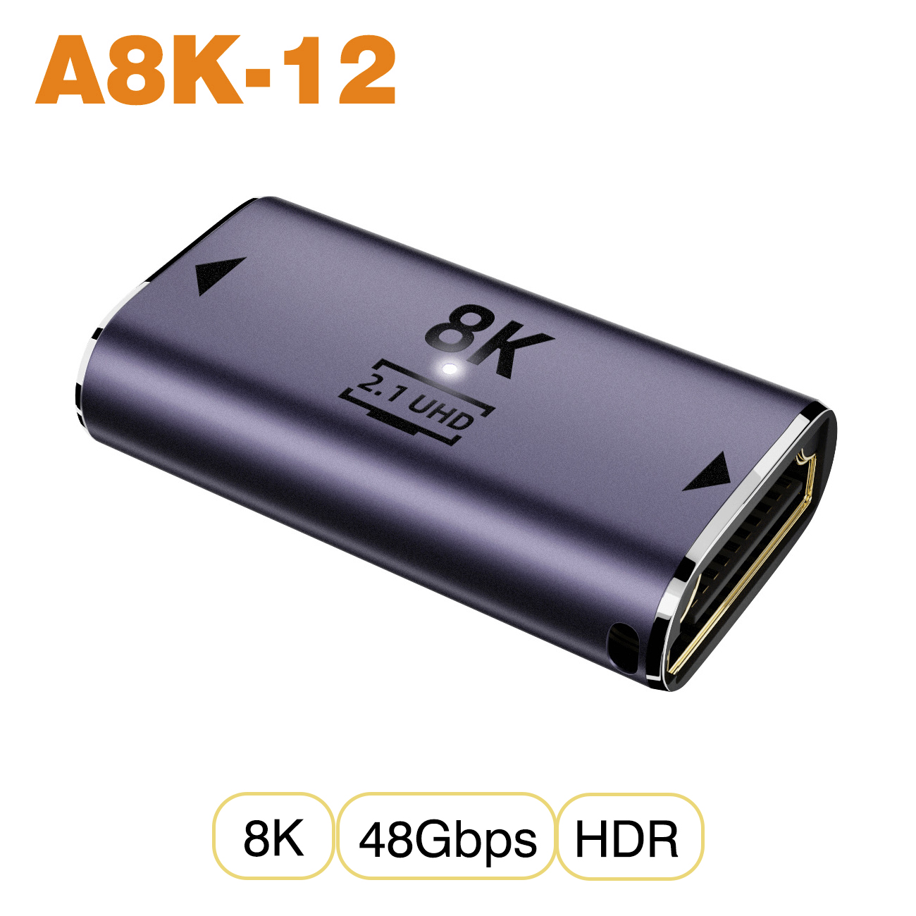 Nnbili hdmi 2.1 kabeladapter han-til-hun konverter splitter understøtter 4k @ 120hz 8k @ 60hz lige hdmi-kompatibel forlænger pc: Guld