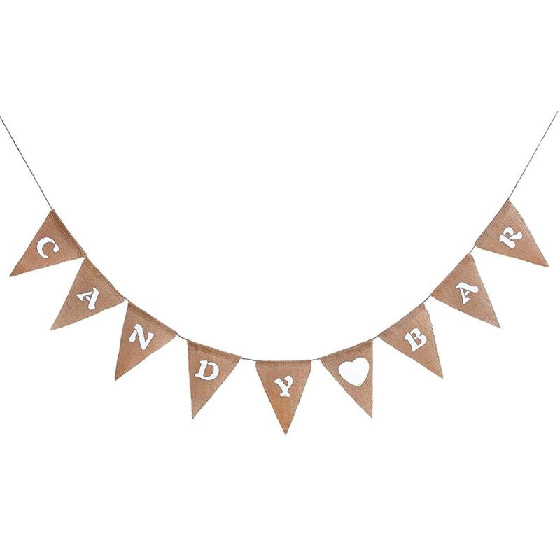 Tappning precis gift baby shower hjärta herr fru evenemang part leveranser land bröllop dekoration flagga jute säckväv linne banner