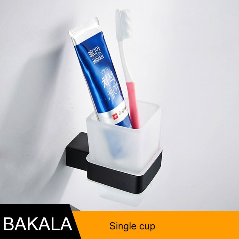 BAKALA Black Square Bathroom Hardware Set Wall Mou... – Grandado