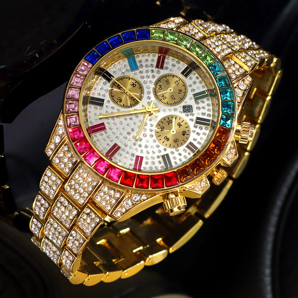 Reloj mujer bling full strass klocka lyx strass rund kvarts armbandsur armband dam & #39 ;s klockor klocka