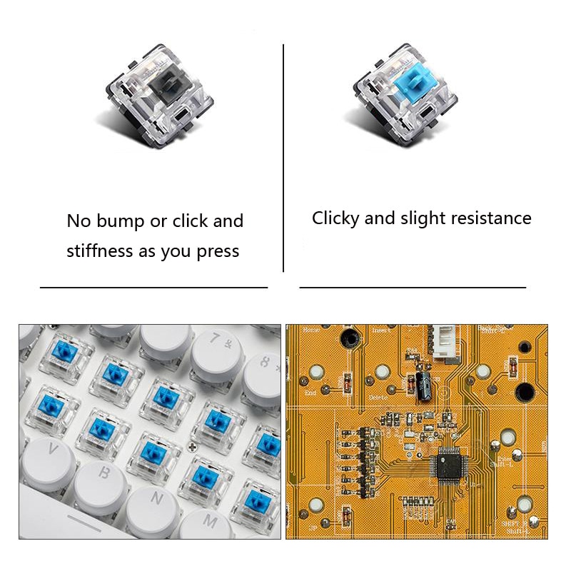 104 Keys Retro Steam Punk Gaming White Light Mechanical Keyboard Round Keycap LED Illuminate Glowing Backlight USB Wired Gamer