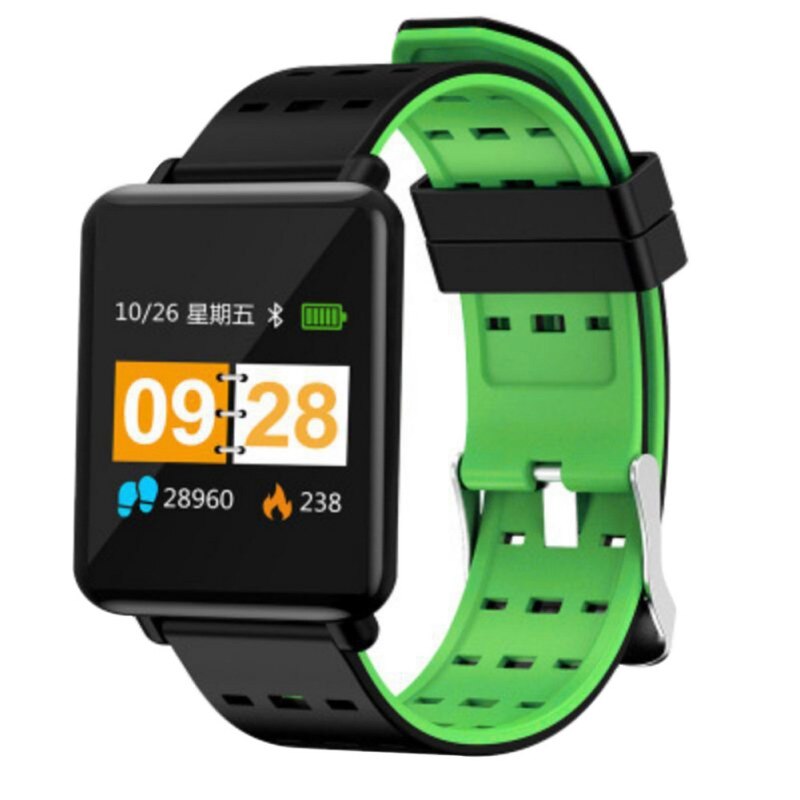 J10 Smart Bracelet Steps Fitness Tracker Sleep Monitoring Waterproof Smart Wristband Passometer Sport Band Watch for iPhone X: Green