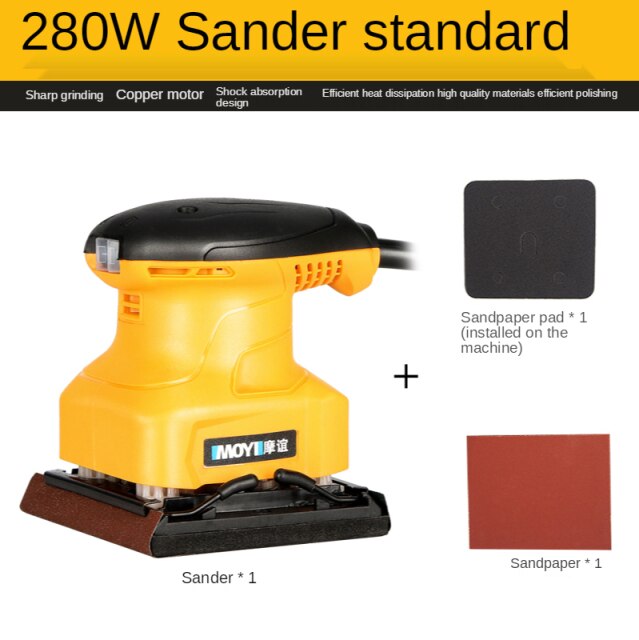 220V Sand paper machine grinding machine paint wall putty small polishing machine woodworking electric wood sanding machine: Black