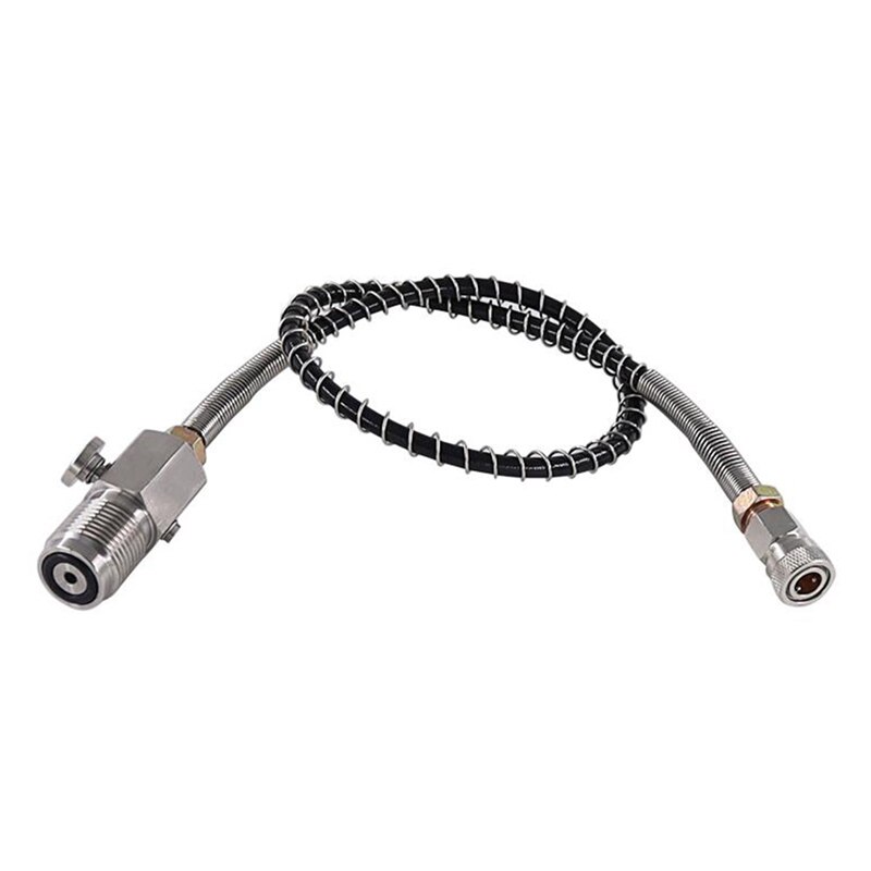 24 Inch Spring Wrapped Hose DIN Adapter Scuba Diving Filling Regulator Stainless Steel+Copper: Default Title