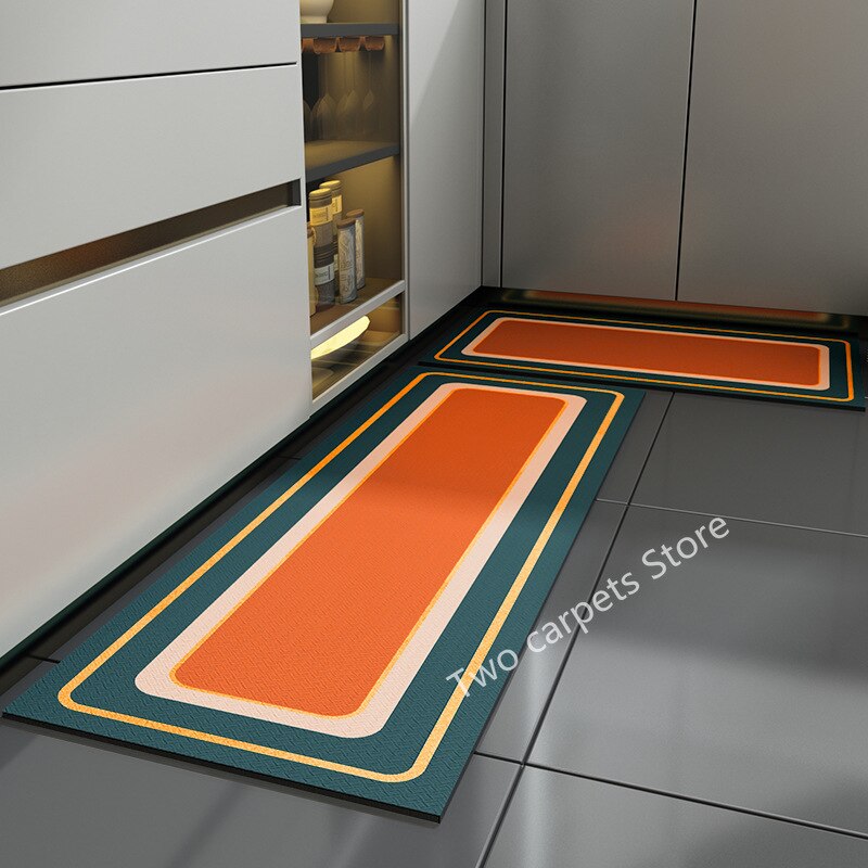 Eovna PVC Kitchen Mat Oilproof Kitchen Carpet Anti Slip Floor Mat for Living Room Bedroom Hallway Grey Doormat