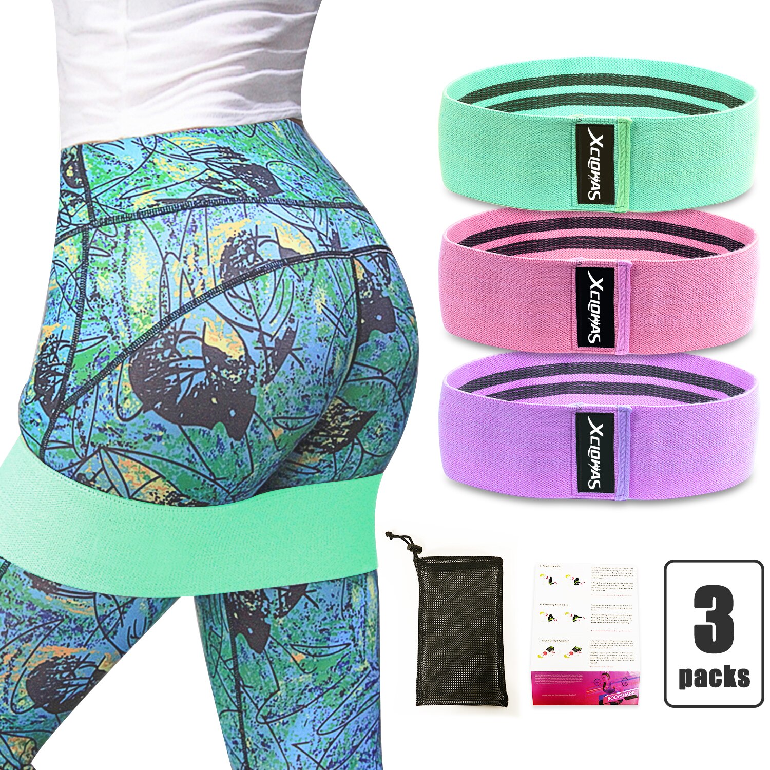 Bandas de goma para Fitness de 3 niveles, bandas de resistencia expansor, bandas de goma para banda elástica para ejercicio físico, Mini banda de entrenamiento