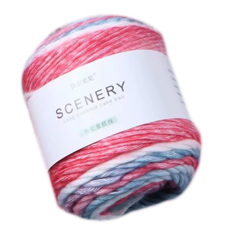100g Hand Knitting Cake Yarn Gradient Ombre Colorful Crochet Woven DIY Thread: 6EE703462-B