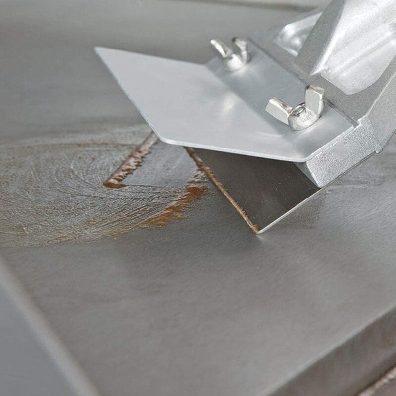 Outdoor Grill Scrapers, Casting Aluminum Commercial Griddle Scraper and 5 Blades and Small Slant Edge Grill Scraper