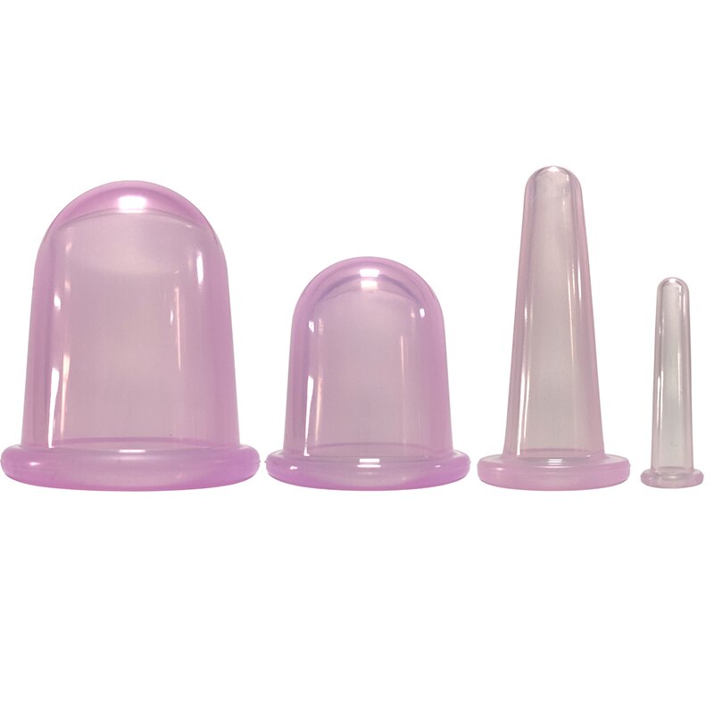 4Pcs Pot Siliconen Vacuüm Cupping Blikjes Voor Massage Ventouse Anti Cellulite Zuignappen Gezicht Lichaam Pijn Massage Masajeador