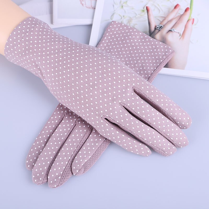Neue Baumwolle handschuhe Nicht-Unterhose Atmungsaktive Damen Handschuhe Stelle Sommer Dünne UV Sonnenschutz Handschuhe treibende handschuhe: Violett