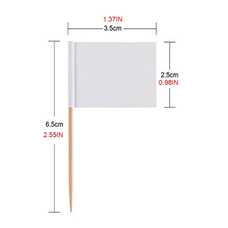 95aa 100 stycken tomma tandpetare flaggor mini matetiketter med träpinnar ostmarkörer plockar för cupcake topper festinredning