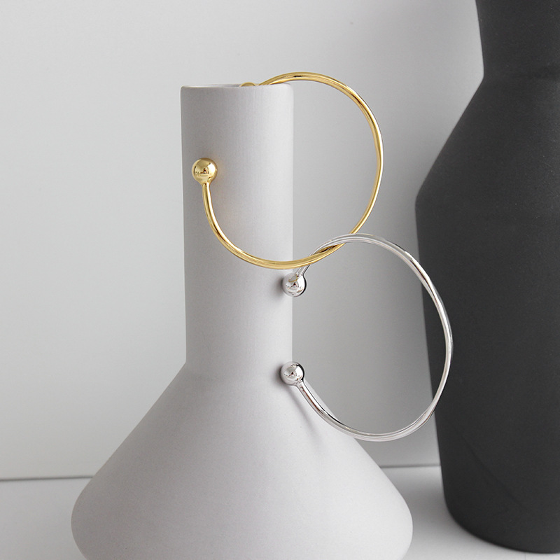 Minimalistische Authentieke 925 Sterling zilver Dubbele Gepolijst Lucky Rondes Geometrische Manchet Bangle Armband Passen fijne Sieraden TLS101