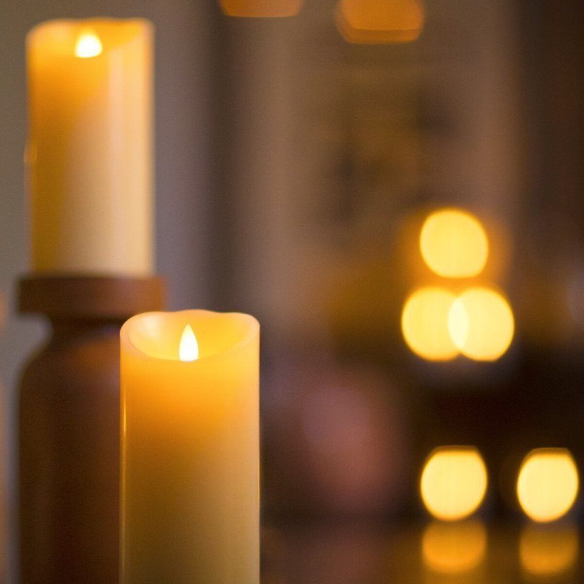 3pcs/Set Luminara Ivory Flameless Candle Moving Wick Simulation Candle Lamp Party Wedding Birthday Decorations