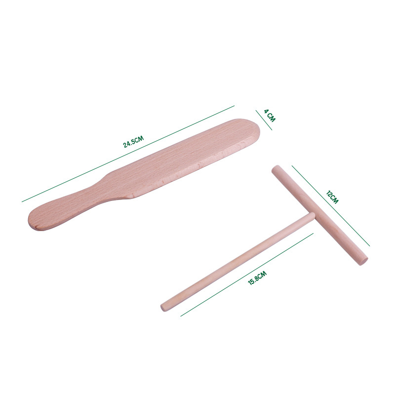 Máquina para hacer crepes de madera, esparcidor de masa para panqueques, espátula, herramienta para esparcidor de panqueques, herramienta para cocinar y hornear, utensilios de cocina