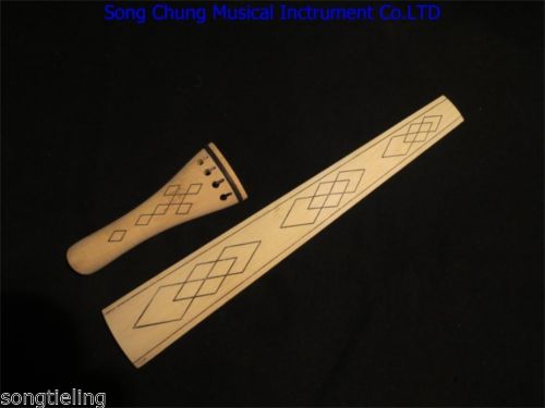 Baroque style nature maple 4/4 violin fingerboard /tailpieces