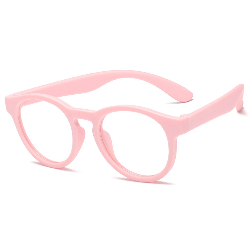 Round Blue Light Kids Glasses Silicone Flexible Children Optical Frame Boys Girls Computer Transparent Blocking Eyeglasses UV400