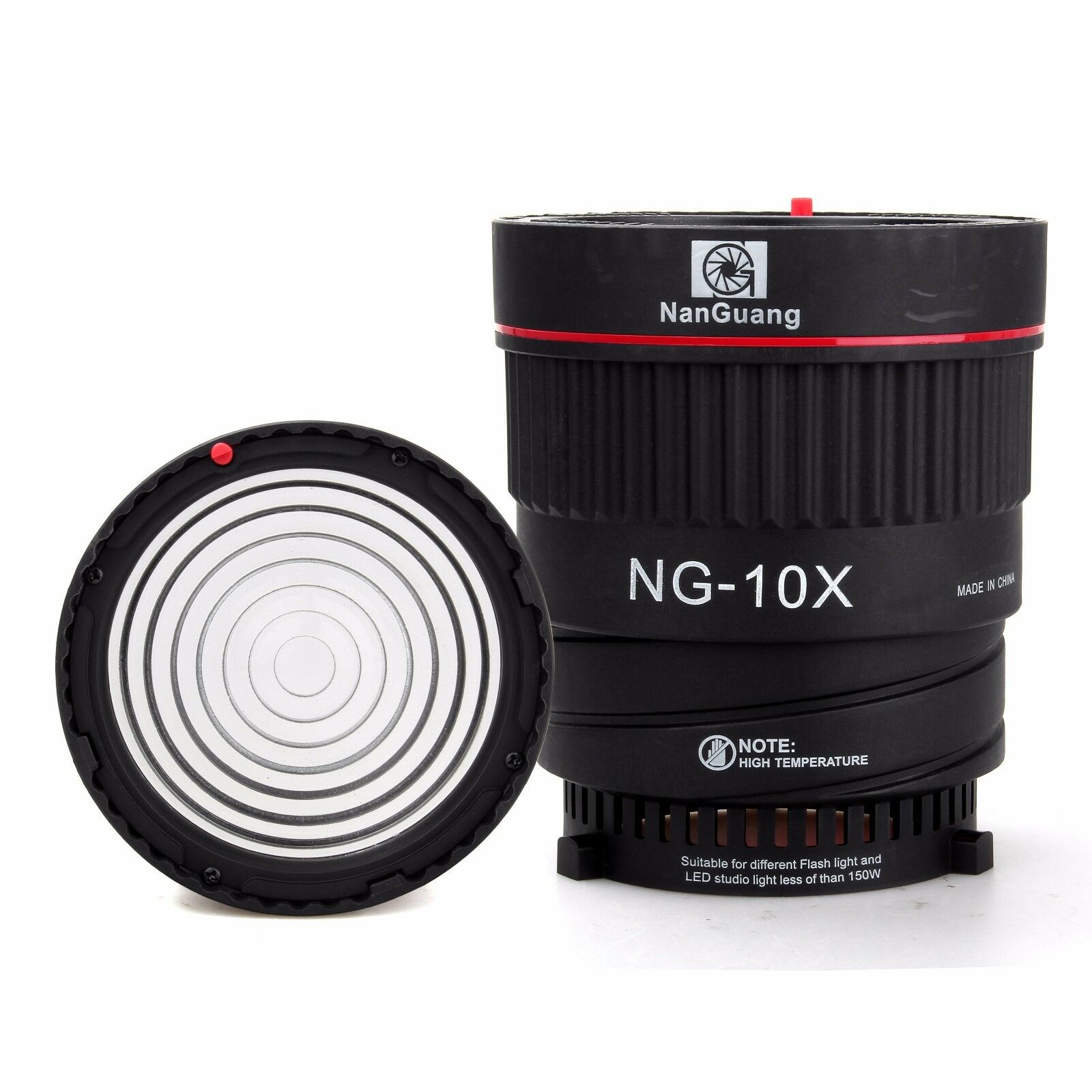 Nangmei NG-10X lente de foco com 4 filtros coloridos, montagem de bowens para flash e acessórios fotográficos com luz de led