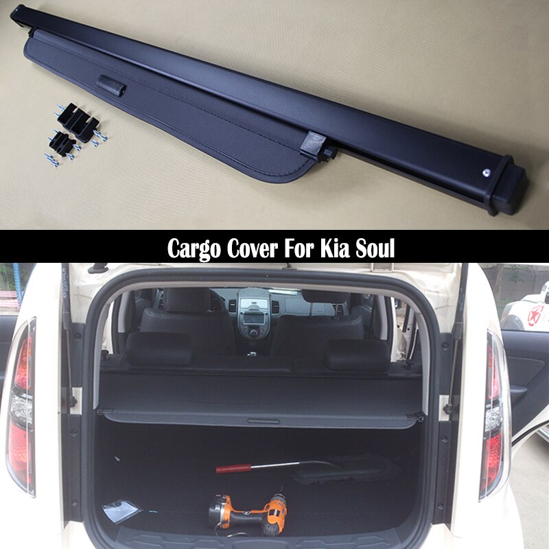 Rear Cargo Cover For KIA Soul EV privacy Trunk Screen Security Shield shade