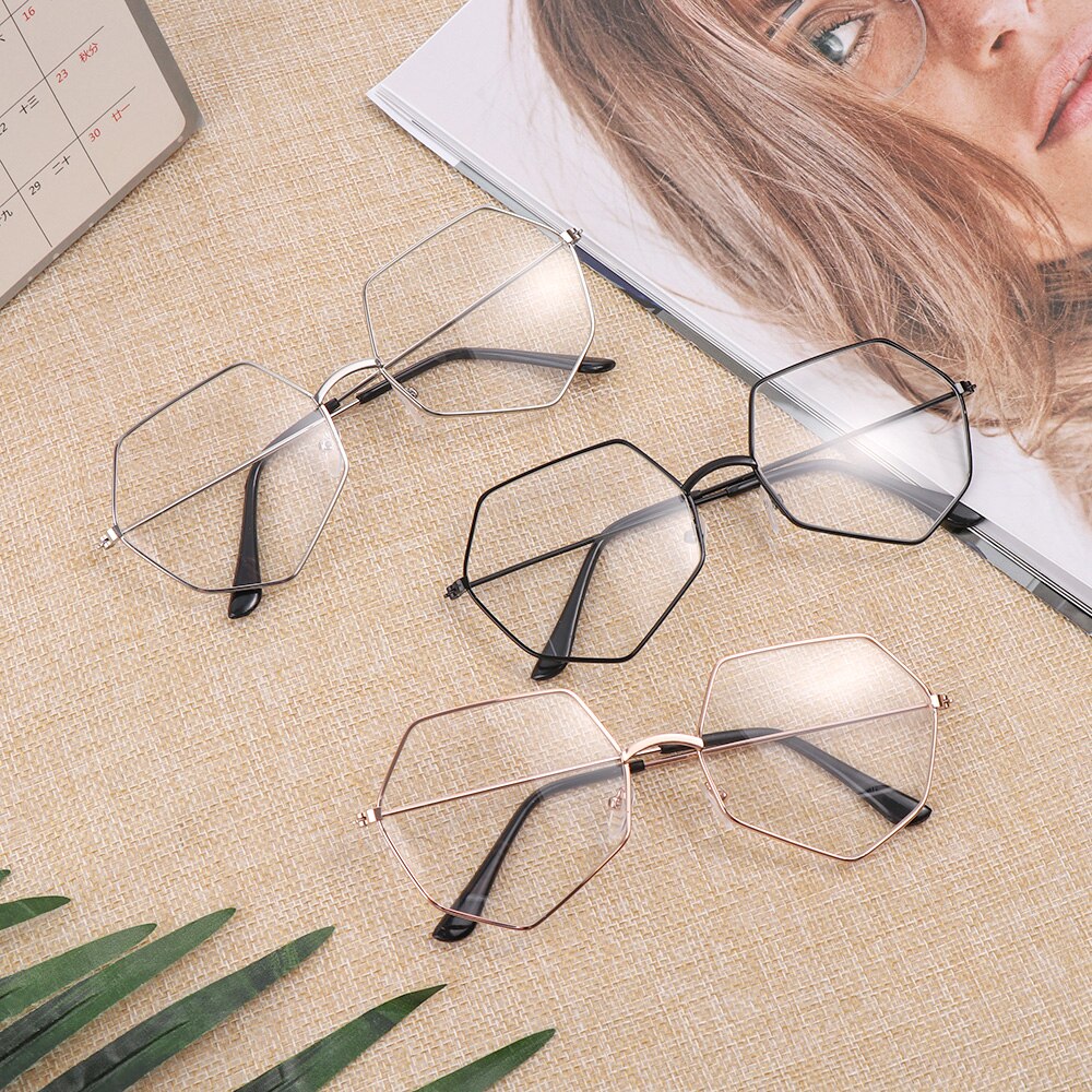 Men Vintage Anti Blue light Clear Glasses Metal Frame Round Vision Care Classic Eyewear Women Lens Myopia Optical Mirror Eyewear