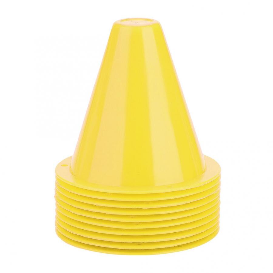 Brand 10Pcs/Lot Sport Football Soccer Rugby Training Cone Cylinder Outdoor Football Training Obstacles For Roller Skating: Yellow