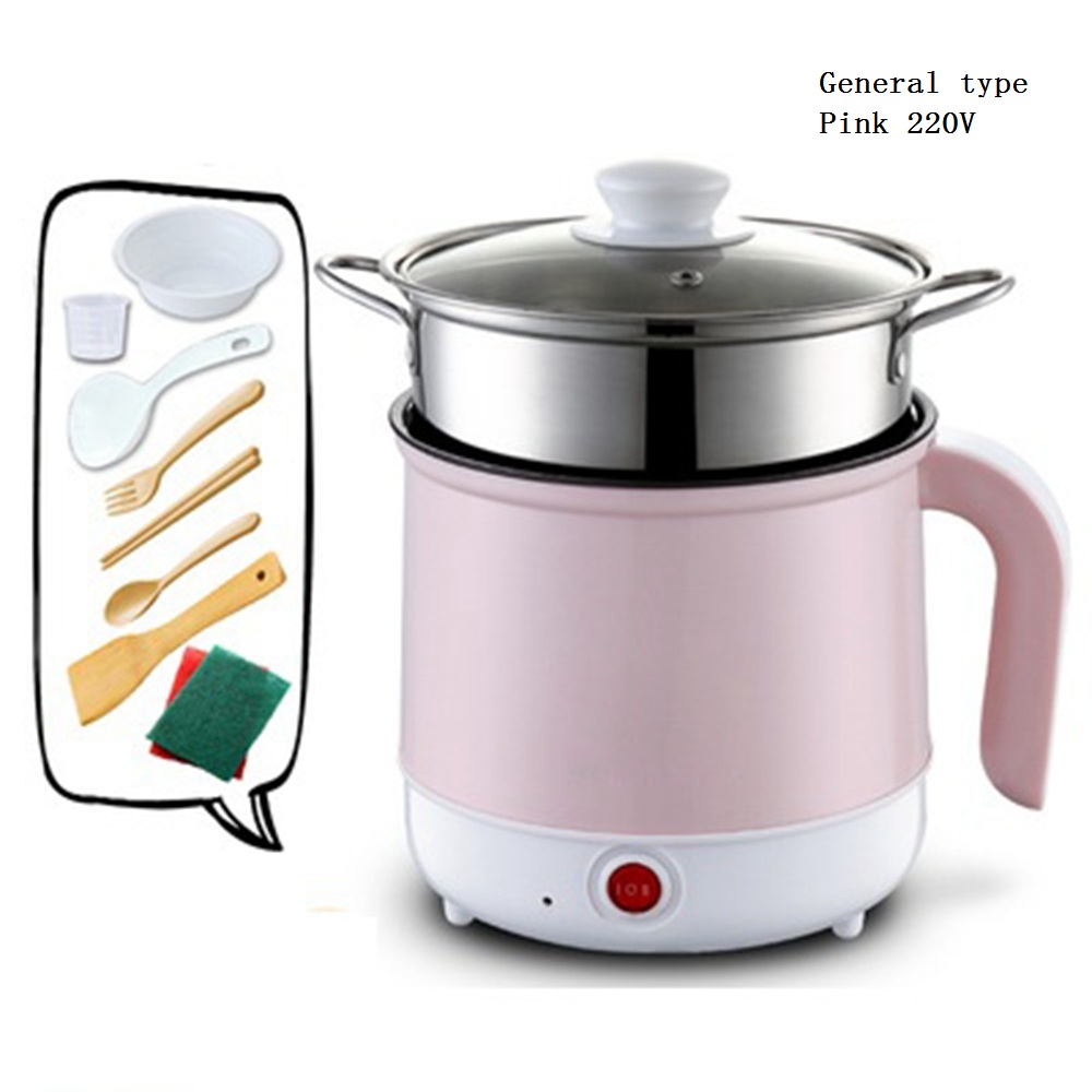 DMWD 220V Multifunctional Electric Cooking Pot Steaming / Boiling / Stewing Mini Hotpot Non-stick Egg Cooker For 1-2 People: Red