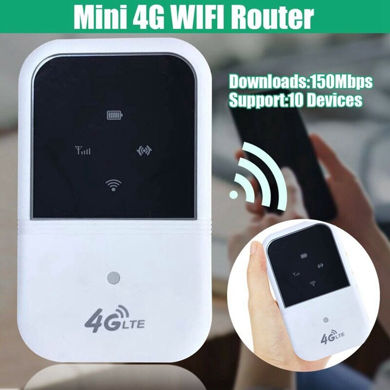 Portable 4G LTE Wifi Router Hotspot 150Mbps Unlocked Mobile Modem Supports 10 Users for Car Home Travel B1 B3