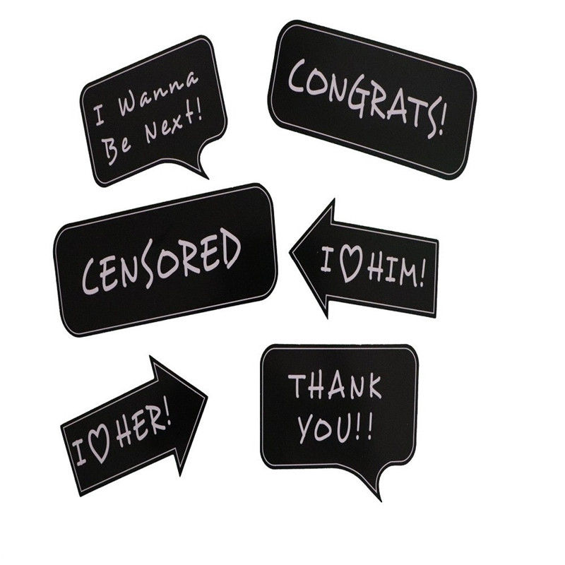 16pcs/set Just Married Photo Booth Team Bride Groom Bridal Shower Party Wedding Decoration
