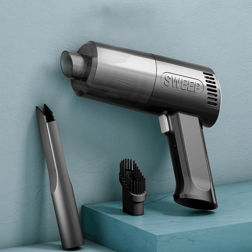 Handheld Vacuum Cleaner Home Car Dual Use Fast Charging Powerful Suction Dry Wet Use Auto or Home Products: wireless black