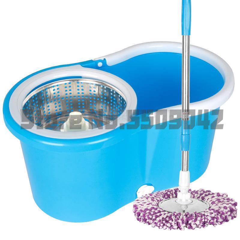 Mop bucket rotating mop automatic drying double drive hand pressure mop bucket mop head mop pole tow barrel: Default Title
