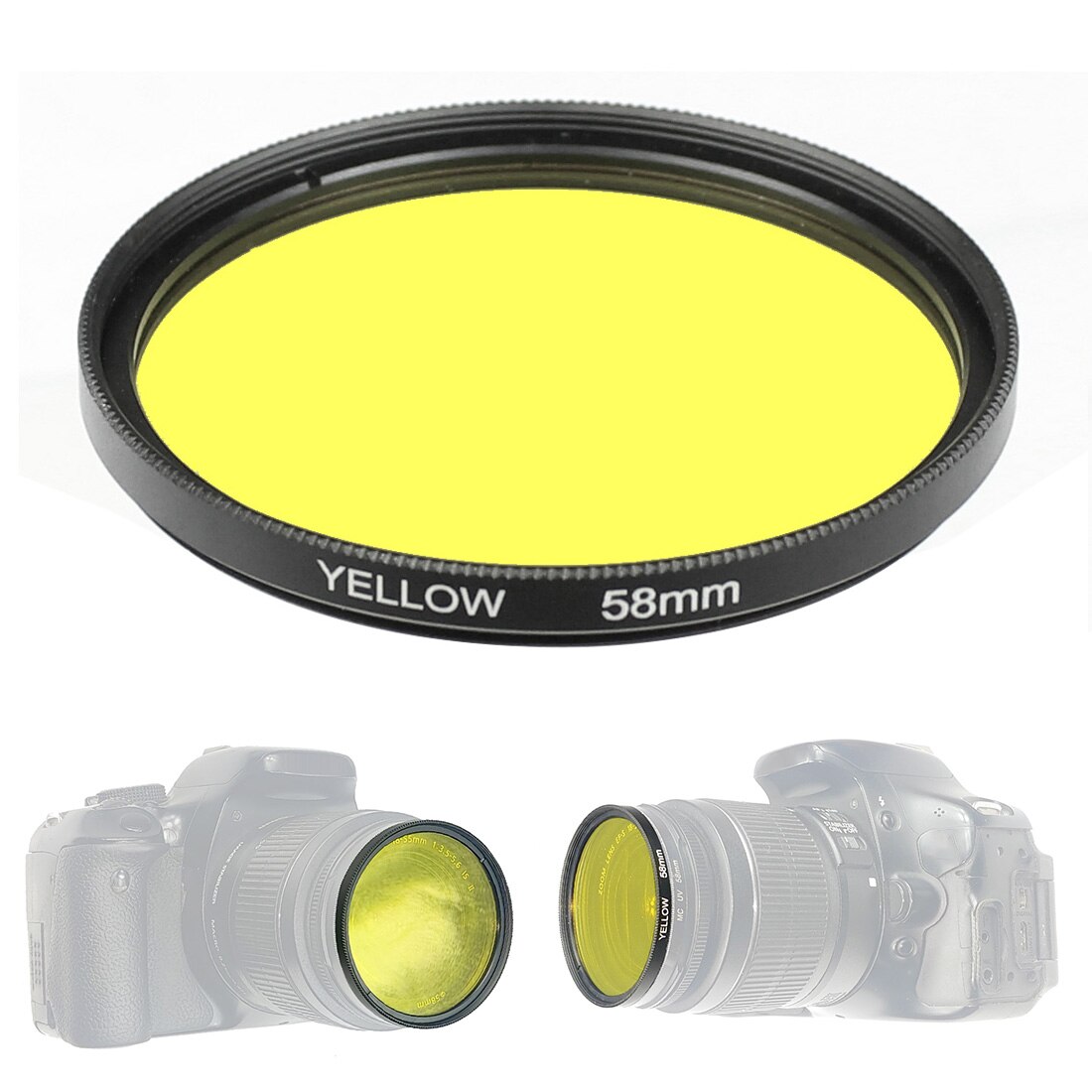 1x filtre de couleur 52mm pour Gopro Hero 8 caméra d'action 58mm objectif universel DSLR verre rouge Orange jaune bleu pour Canon Nikon Sony: YELLOW / 52mm for Gopro8