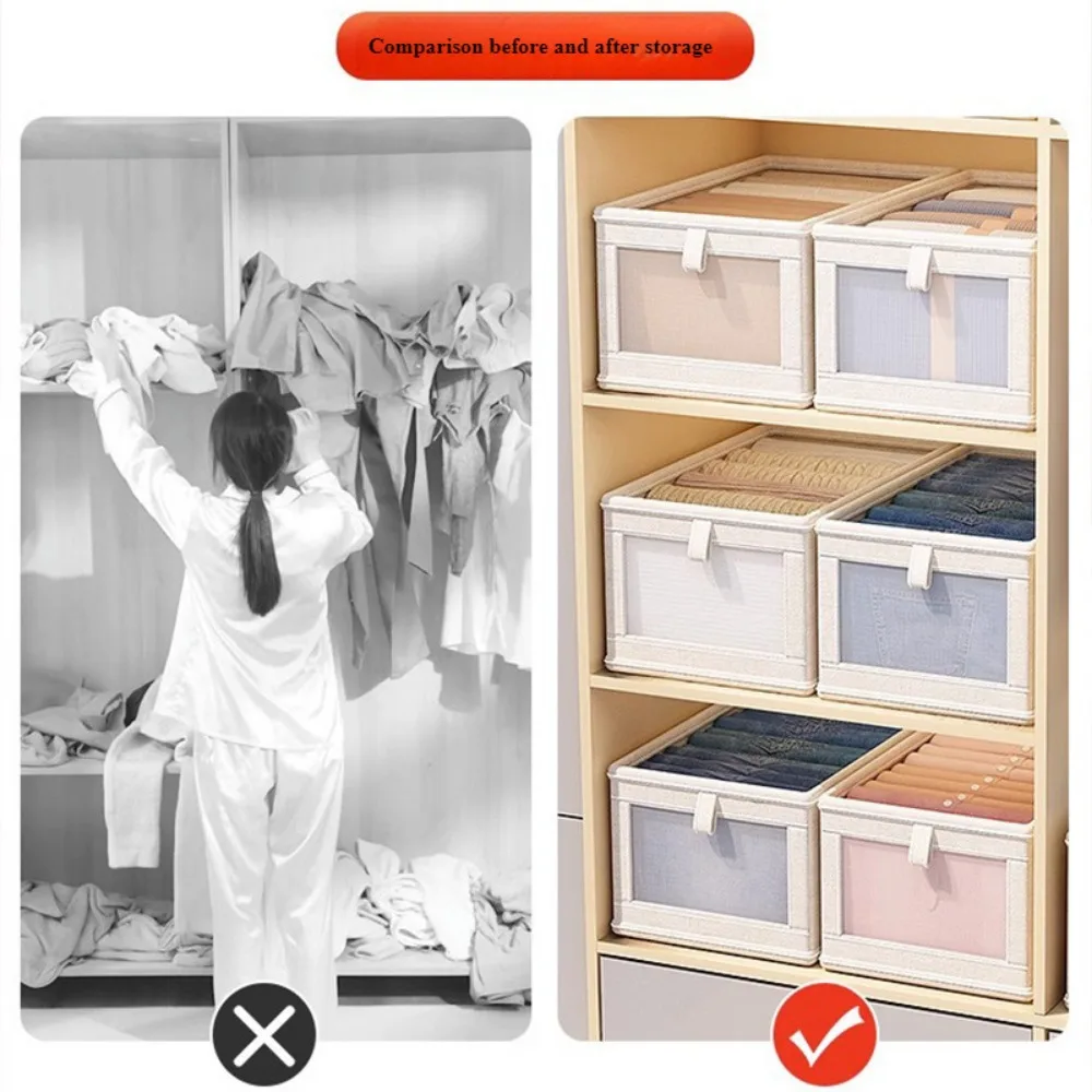 Opvouwbare canvas opbergdoos Kledingorganisator Broeken en truien Locker Huishoudelijke kledingkast Jeans opbergdoos Bespaar ruimte