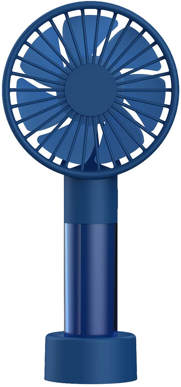 Handheld Mini Ventilator, Mini Persoonlijke Ventilator Met 1200Mah Oplaadbare Batterij, 3 Snelheden Verstelbare, draagbare Bureau Ventilator Met Base