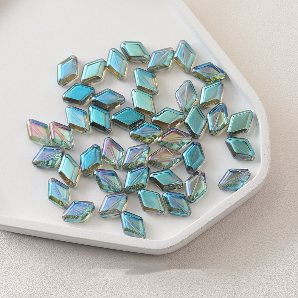 Cuentas de bicono de cristal checo de 10x15mm, cuentas de cristal rómbico de Color galvanizado hechas a mano, accesorios para anillos colgantes, manualidades Diy, 20 piezas: Rojo