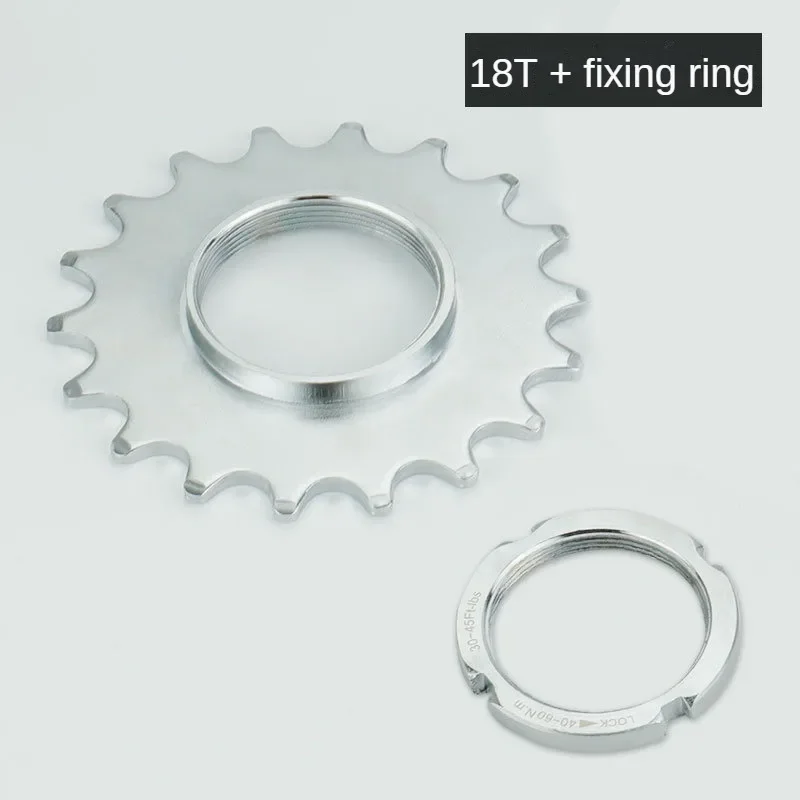 Deemount fast gear cykel friløb tandhjul nav låsning 1 speed fixie cykel gevind låseringe 13t 14t 15t 16t 17t 18t: Lysegrå