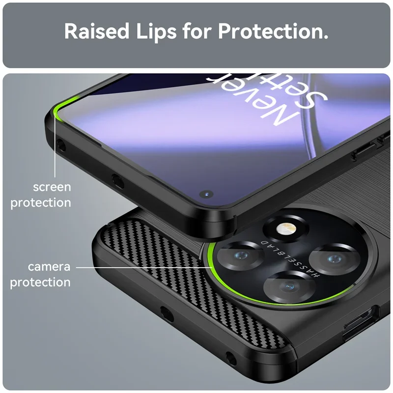 Para OnePlus 13 Funda para OnePlus 13 11 12 12R 9 10 Pro 10T Funda Shell a prueba de golpes suave fibra de carbono TPU parachoques de teléfono