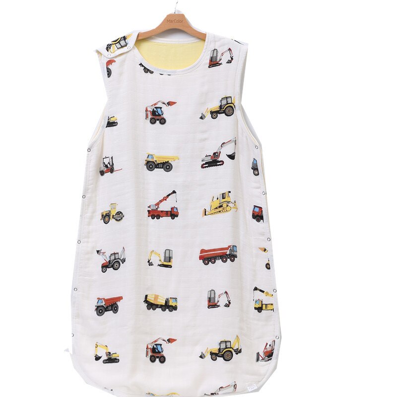 4 Layers Muslin Baby Sleeping Bag For Baby Girl Boy 70% Bamboo Summer Cotton Swaddle Breathable Soft Sleepsack recien nacido: car / L