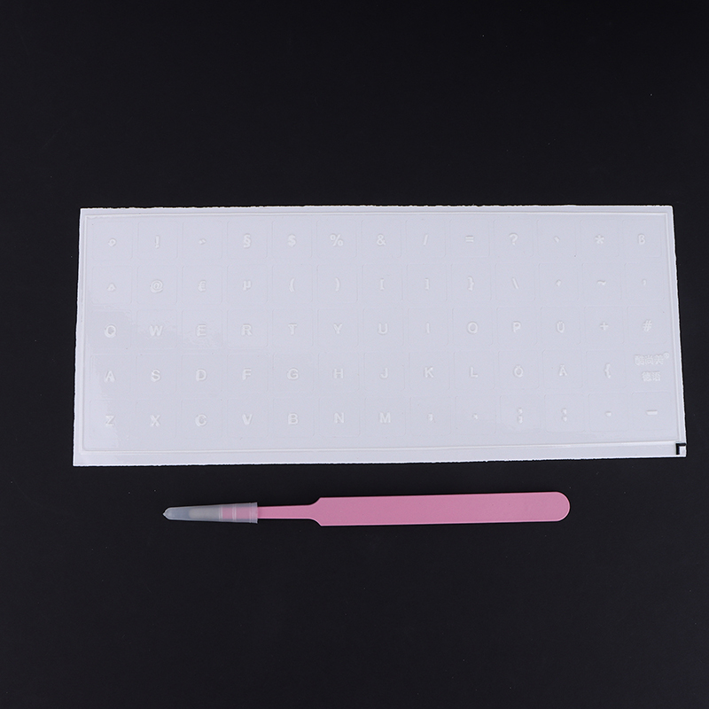 German Tear-Off Film Keyboard Sticker With Tweezers Desktop Laptop Key Sticker Single Film Universal Transparent Sticker: Blue