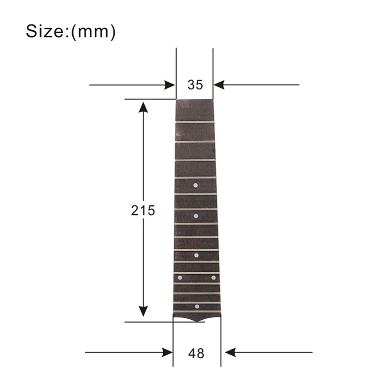 1 pcs 21 Inch Soprano Ukulele Fretboard 15 Fret Hawaii Rosewood Ukulele with 4mm Dot Fingerboard Replacement